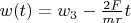 $w(t) = w_3 - \frac{2 F}{m r}t$