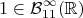 $$ 1 \in \mathcal{B}^{\infty}_{1 1}(\mathbb{R})$$