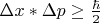 $\Delta x *\Delta p \ge \frac{\hbar}{2}