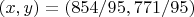 $(x,y) =(854/95, 771/95)$ $(x,y) =(854/95, 771/95)$