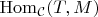 $\mathrm{Hom}_{\mathcal C}(T,M)$