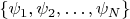 $\left\{ \psi_{1},\psi_{2},\ldots,\psi_{N}\right\}$