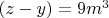 $(z-y)=9m^3$