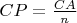 $CP=\frac{CA}{n}$ $CP=\frac{CA}{n}$