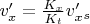 $v'_x=\frac{K_x}{K_t}v'_x_s