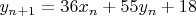 $y_{n+1}=36x_n+55y_n+18$