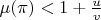 $\mu(\pi)<1+\frac{u}{v}$