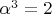 $\alpha^3 = 2$
