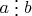 $a\mathrel{\raisebox{-0.5ex}{\vdots}}b$