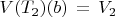 $V(T_2)(b) \, = \, V_2$ $V(T_2)(b) \, = \, V_2$