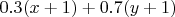$0.3(x+1)+0.7(y+1)$
