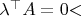 $\lambda^\top A = 0$ $\lambda^\top A = 0$