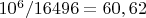 $10^6/16496=60,62$