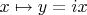 $x\mapsto y = ix$