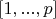 $[1, ..., p]$