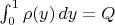 $\int_0^1 \rho(y)\,dy=Q$