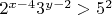 $2^{x-4}3^{y-2}>5^2$