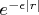 $e^{-\epsilon |r|}$