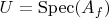 $U=\mathrm{Spec}(A_f)$ $U=\mathrm{Spec}(A_f)$