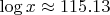 $\log x \approx 115.13$ $\log x \approx 115.13$