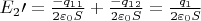 $E_2\prime=\frac{-q_1_1}{2\varepsilon_0 S}+\frac{-q_1_2}{2\varepsilon_0 S}=\frac{q_1}{2\varepsilon_0 S}$