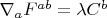 $\nabla_a F^{ab}=\lambda C^b$ $\nabla_a F^{ab}=\lambda C^b$