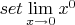 $set\lim\limits_{x\to 0}x^0$