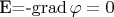 \mathbf{E}=-$\operatorname{grad}\varphi=0$$