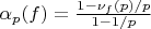 $\alpha_p(f) = \frac{1-\nu_f(p)/p}{1-1/p}$