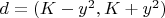 $d = НОД(K-y^2, K+y^2)$