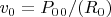 $v_0=P_0\cdotV_0/(R\cdotT_0)$