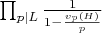 $ \prod_{p \mid L} \frac{1}{1 - \frac{v_p(H)}{p}} $ $ \prod_{p \mid L} \frac{1}{1 - \frac{v_p(H)}{p}} $