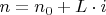 $ n = n_0 + L \cdot i $ $ n = n_0 + L \cdot i $