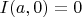 $I(a,0)=0$
