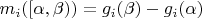 $m_i([\alpha,\beta))=g_i(\beta)-g_i(\alpha)$