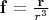 $\mathbf f=\frac{\mathbf r}{r^3}$
