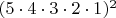 $(5\cdot4\cdot3\cdot2\cdot1)^2$