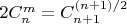 $2C_n^m=C_{n+1}^{(n+1)/2}$