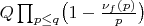 $Q\prod_{p\le q}\bigl(1-\frac{\nu_f(p)}{p}\bigr)$