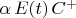 $\alpha\,E(t)\,C^+$