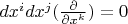 $dx^idx^j(\frac{\partial}{\partial x^k}) = 0$