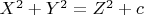 $X^2+Y^2=Z^2+c$