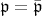 $\mathfrak{p} = \bar{\mathfrak{p}}$