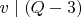 $v \mid (Q - 3)$