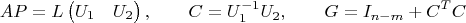 $$AP=L\begin{pmatrix}U_1&U_2\end{pmatrix},\qquad C=U_1^{-1}U_2,\qquad G=I_{n-m}+C^TC$$