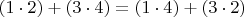 $(1\cdot 2)+(3\cdot 4)=(1\cdot 4)+(3\cdot 2)$ $(1\cdot 2)+(3\cdot 4)=(1\cdot 4)+(3\cdot 2)$