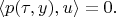 $$
\langle p(\tau, y), u \rangle = 0.

$$