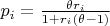 $p_i=\frac{\theta r_i}{1+r_i (\theta-1)}$