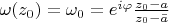 $\omega(z_{0})=\omega_{0}=e^{i\varphi}\frac{z_{0}-a}{z_{0}-\bar{a}}$