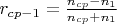 $r_{cp-1}=\frac{n_{cp}-n_1}{n_{cp}+n_1}$